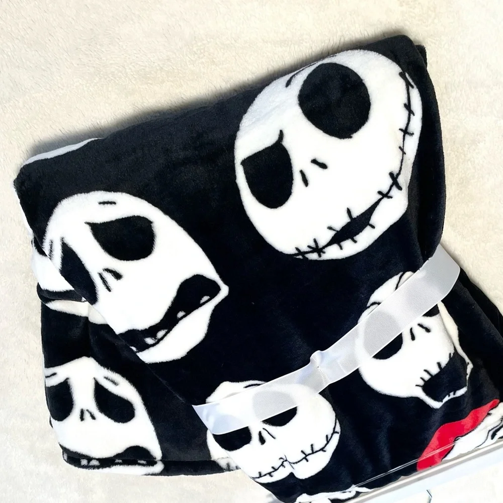 New Tim Burton’s Nightmare Before Santa Jack Skellington Plush Blanket Throw